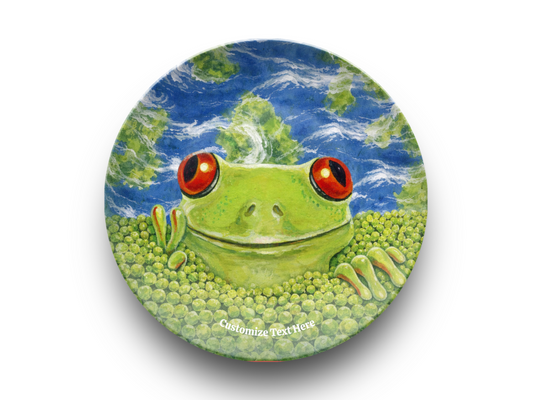 Personalized Plate & Bowl with Frog & Peas – Whimsical Tableware for Everyone