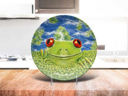 Personalized Plate & Bowl with Frog & Peas – Whimsical Tableware for Everyone