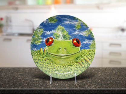 Personalized Plate & Bowl with Frog & Peas – Whimsical Tableware for Everyone
