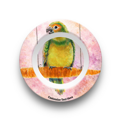 Personalized Kids Plate & Bowl with Parrot on a Carrot – Whimsical Tableware for Everyone