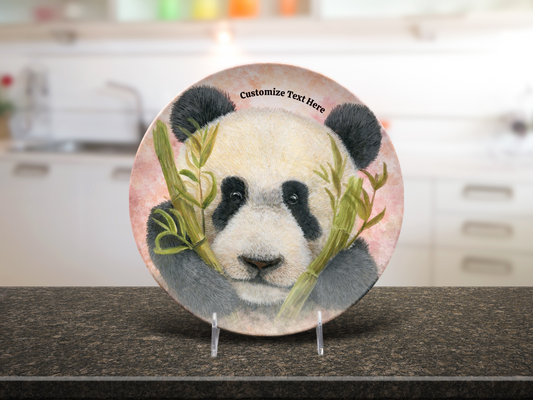 Personalized Plate & Bowl with Panda & Bamboo – Whimsical Tableware for Everyone