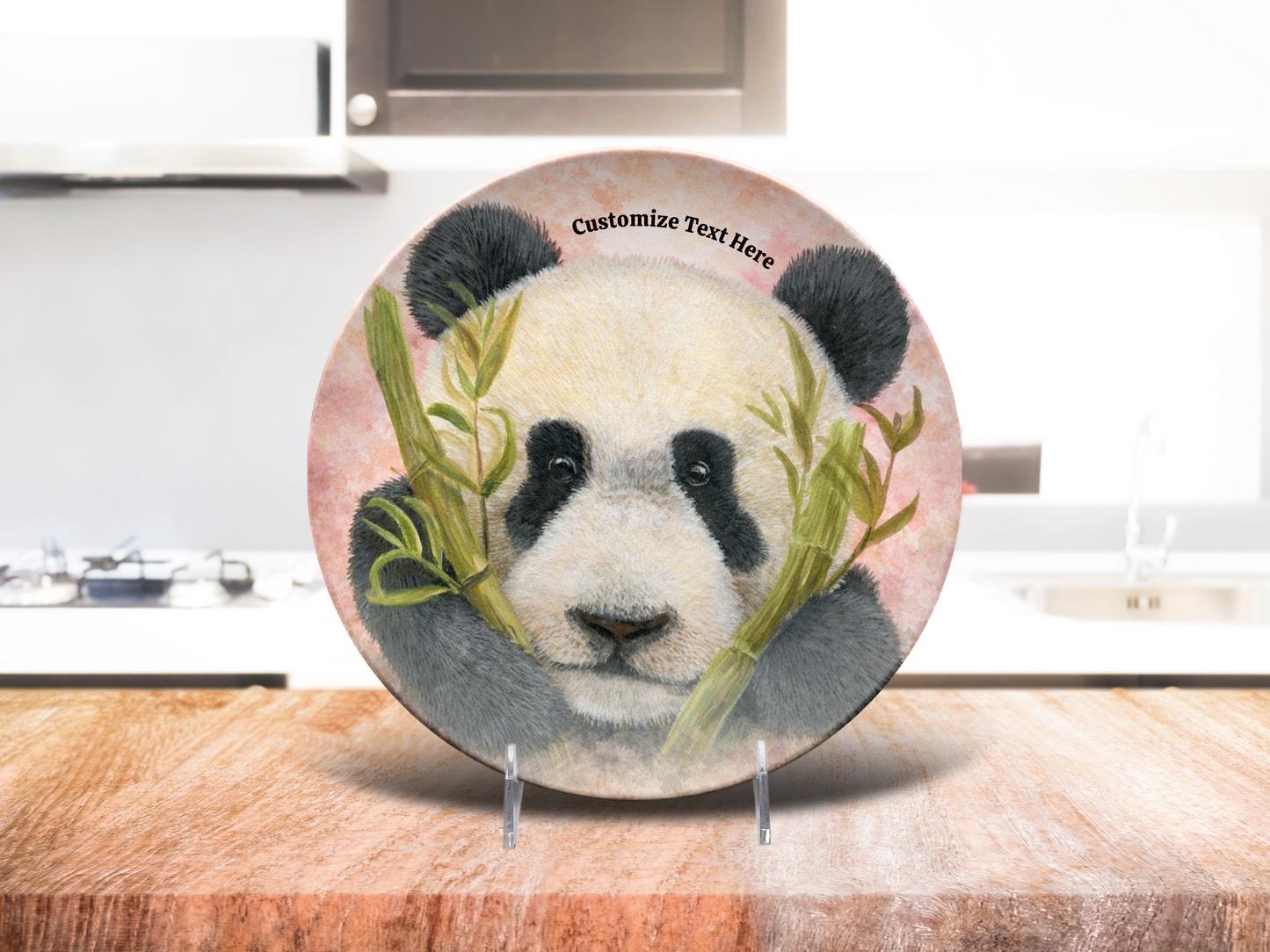 Personalized Plate & Bowl with Panda & Bamboo – Whimsical Tableware for Everyone