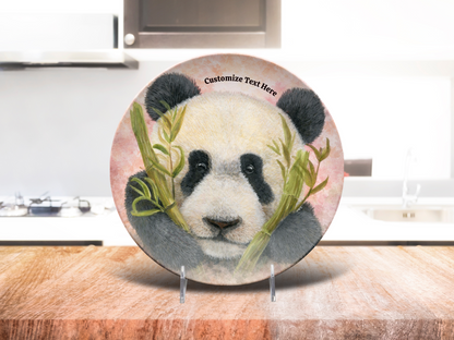 Personalized Plate & Bowl with Panda & Bamboo – Whimsical Tableware for Everyone