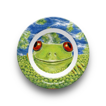 Personalized Plate & Bowl with Frog & Peas – Whimsical Tableware for Everyone